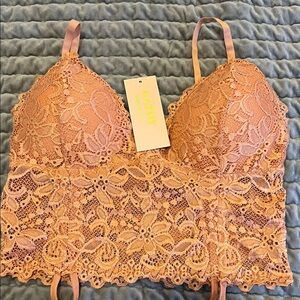 Lace Bralette in Peach by Kathy